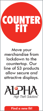 Counter Fit - Move your merchandise from lockdown to the countertop. Our line of S3 products allow secure and attractive displays. Alpha High Theft Solutions. Find a new fit!
