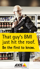 That guy's BMI just hit the roof. Be the first to know. Axis Communications.