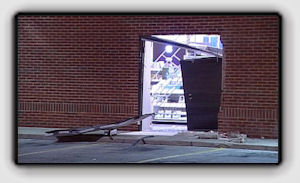 Picture: Police said thieves rammed a van into the back doors of the Best Buy