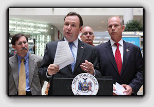 Picture: Assemblyman Michael Cusick speaks during the press conference.